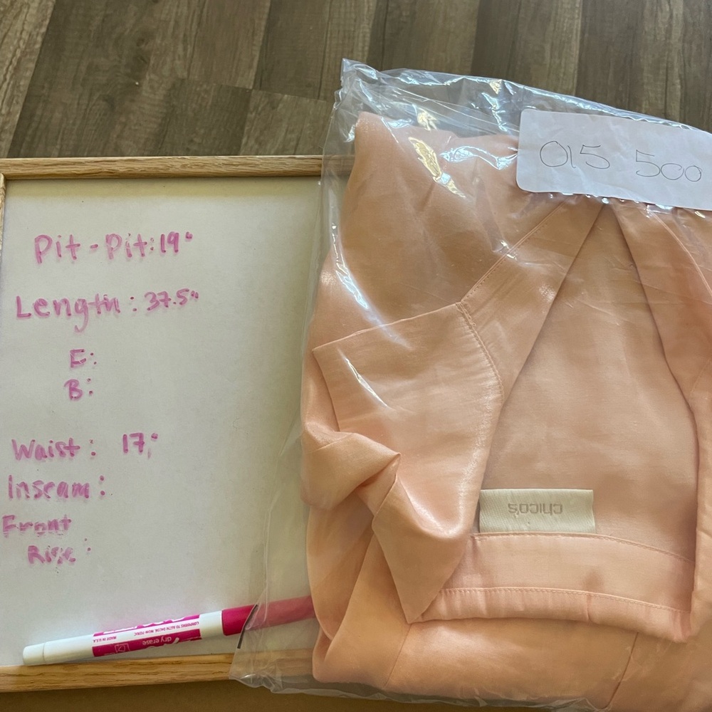 Chico's Light Pink Shimmer Button Down Blouse - image 4